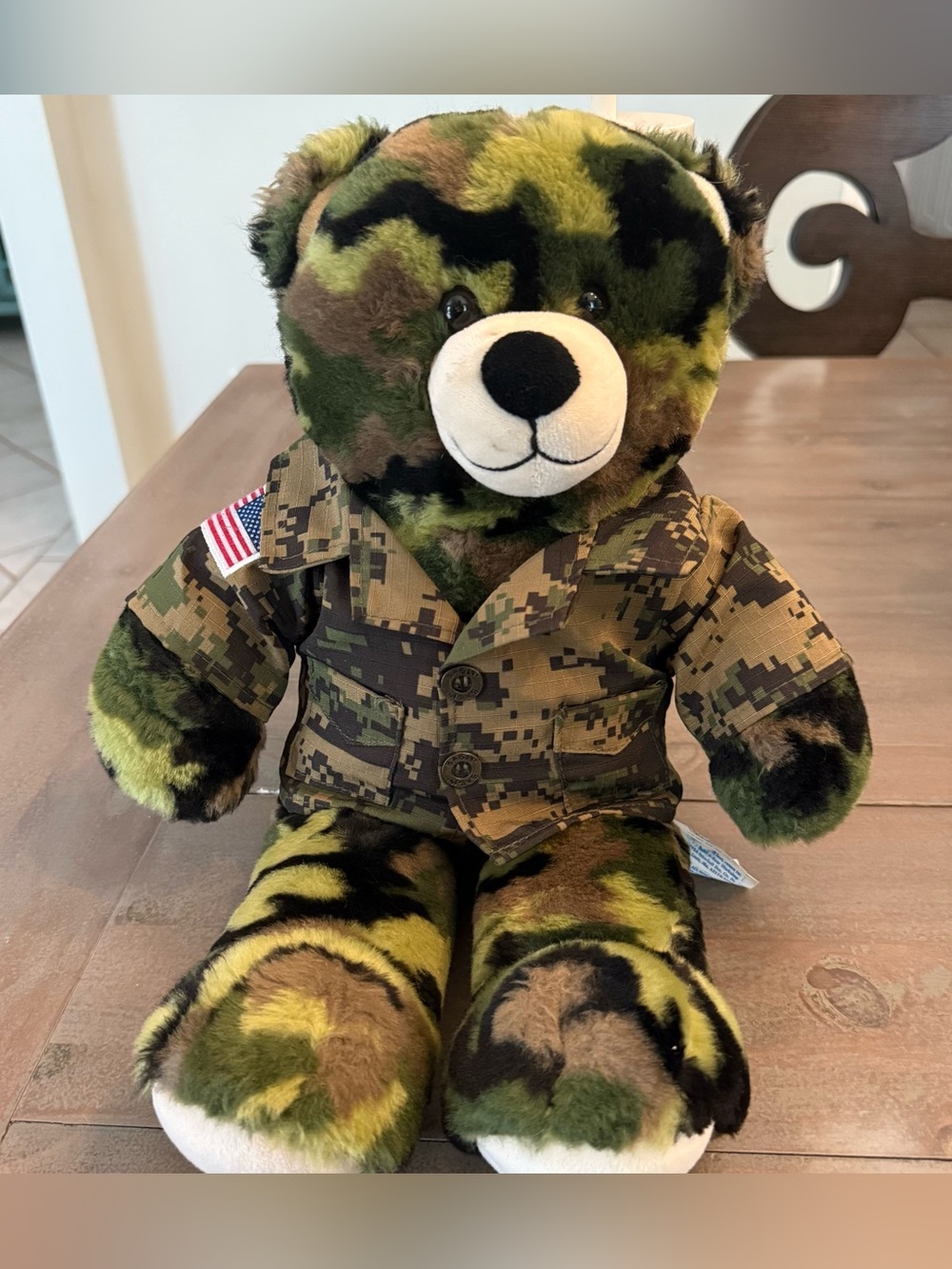 Build-A-Bear Camouflage Military Bear - Green, Brown, Black